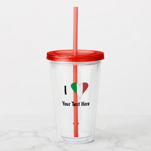 Jag älskar (Italiens flagga hjärta) din text Take Away Mugg