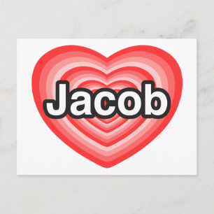 Jag älskar Jacob. Jag älskar dig Jacob. Hjärta Vykort