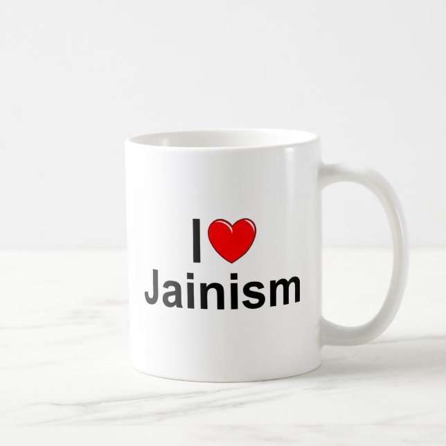 Jag älskar Jainism (för hjärta) Kaffemugg (Höger)