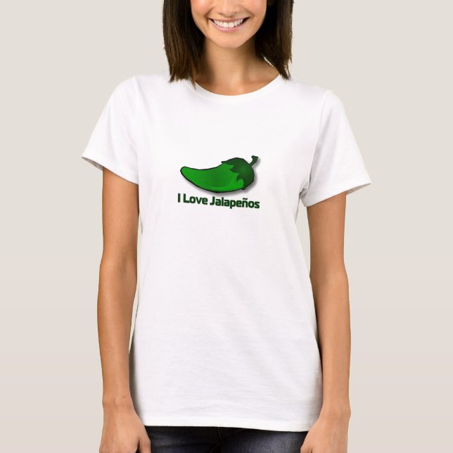 Jag älskar Jalapenoskvinna skjorta T-shirt (Framsida)