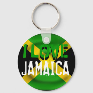 Jag älskar Jamaica Keychain Nyckelring