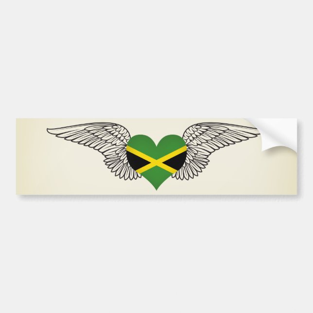 Jag älskar Jamaica - vingar Bildekal (Framsidan)