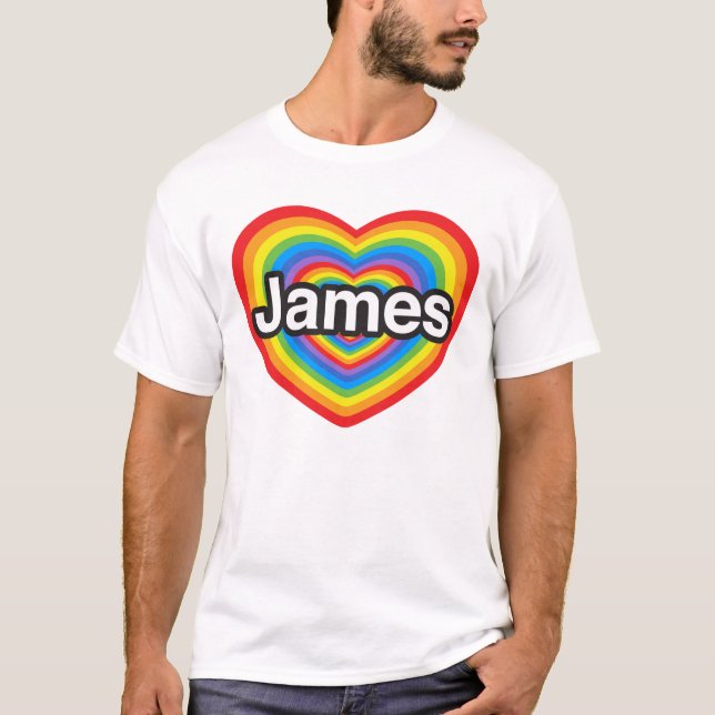 Jag älskar James. Jag älskar dig James. Hjärta Tee (Framsida)