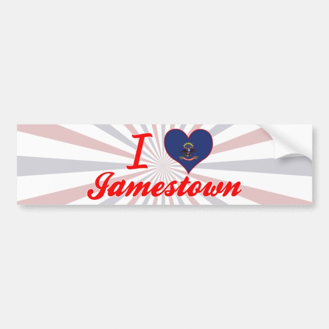 Jag älskar Jamestown, North Dakota Bildekal (Framsidan)