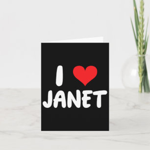 Jag älskar Janet - Hjärta - Namn Kort