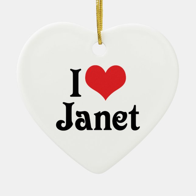 Jag älskar Janet Julgransprydnad Keramik (Framsidan)