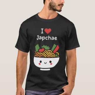 Jag älskar Japchae koreansk mat njutning present T Shirt
