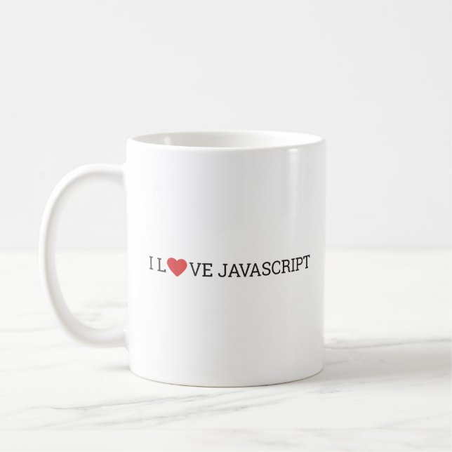 Jag älskar JavaScript Kaffemugg (Vänster)