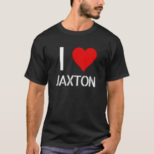 Jag älskar Jaxton Heart Lover Pojkvän Söt Födelsed T Shirt
