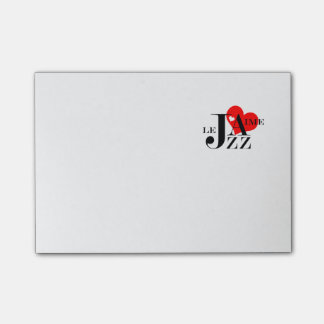 Jag älskar Jazz - fransk Jazzälskare Post-it Block