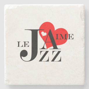 Jag älskar Jazz - fransk Jazzälskare Underlägg Sten
