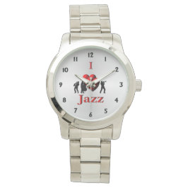 Jag älskar Jazz med svarta siffror Armbandsur