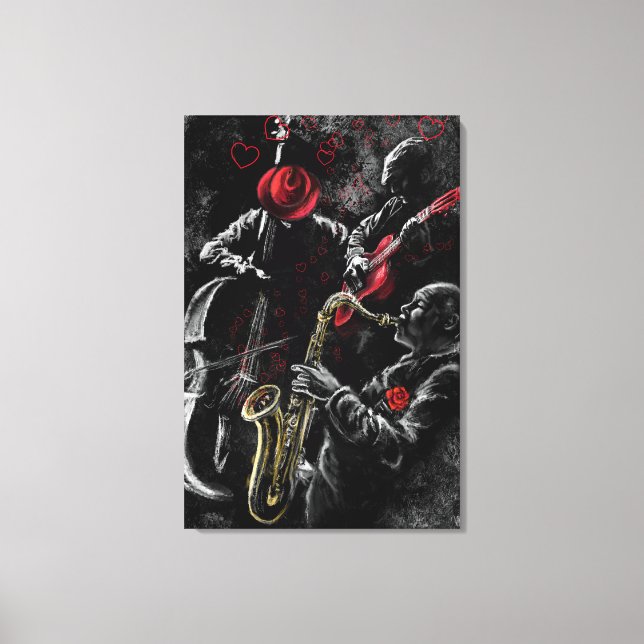 Jag älskar jazzmusik Canvastryck - Målar Konst (Framsida)