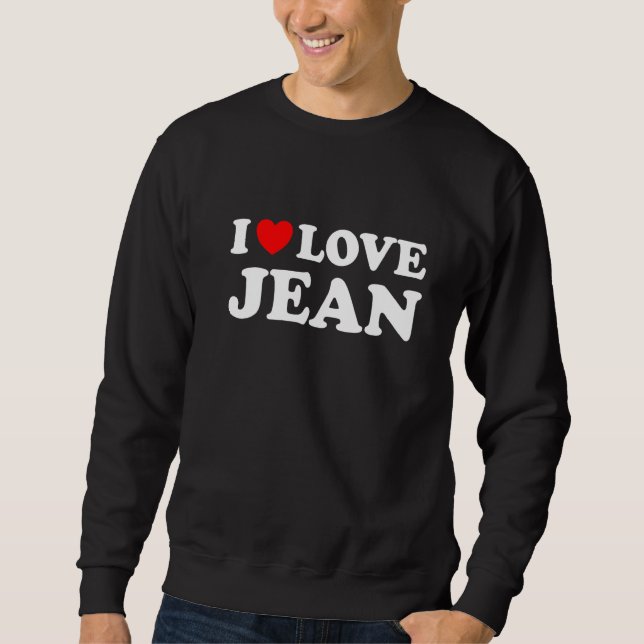 Jag älskar Jean jag älskar Jean   Lång Ärmad Tröja (Framsida)