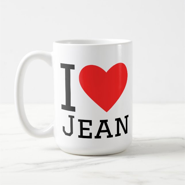 Jag älskar jean kaffemugg (Vänster)