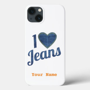 Jag älskar Jeans vintage modedesign med söm hör