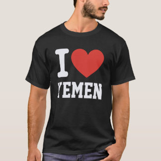 Jag älskar Jemen Hjärt Souvenir Älskare Stolthet R T Shirt