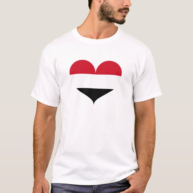 Jag älskar Jemens flagga T Shirt (Framsida)