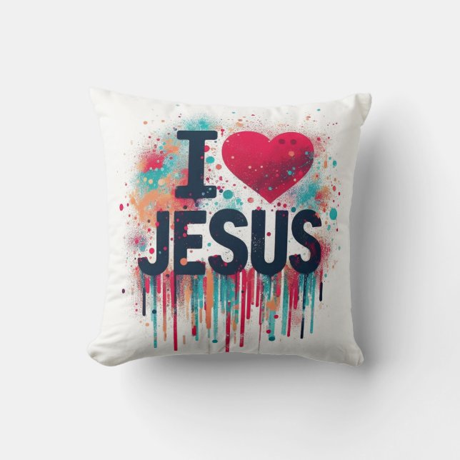 Jag älskar Jesus #1 Kudde (Framsida)