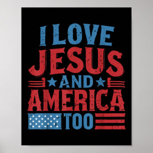 Jag älskar Jesus Amerika 4:e juli kristen oberoend Poster
