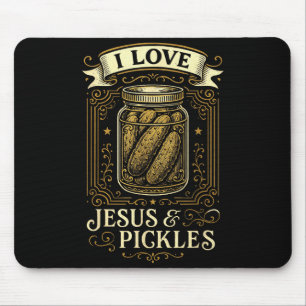Jag älskar Jesus & Pickles - Rolig kristen hum Musmatta