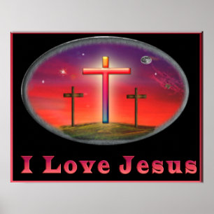 Jag älskar Jesus den kristna affischen Poster