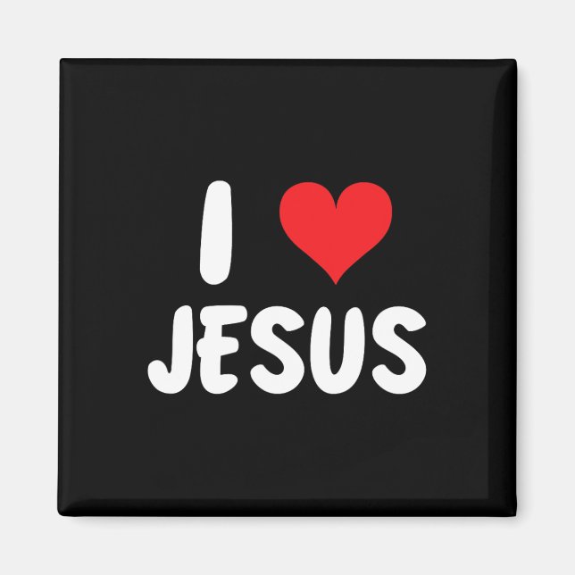 Jag älskar Jesus - Hjärta - Namn  Magnet (Framsidan)