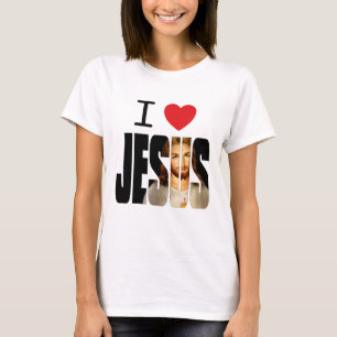 Jag älskar Jesus - I-hjärta Jesus med avbildar i T Shirt