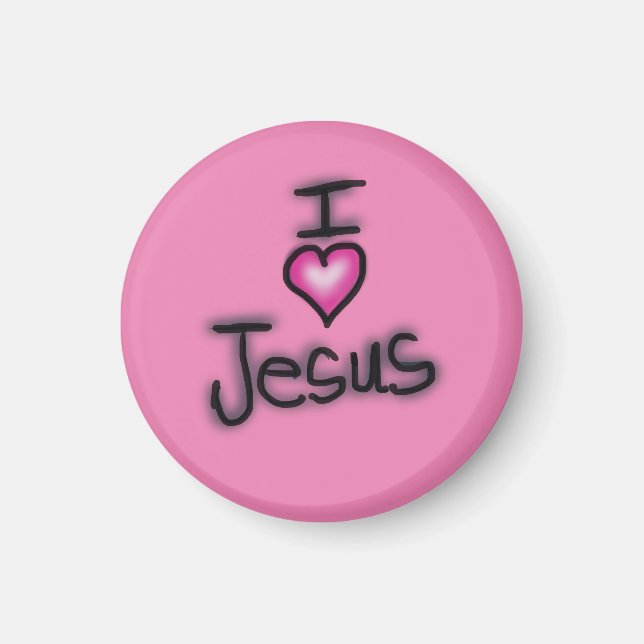 Jag älskar Jesus i Kärlek Jesus Magnet (Framsidan)