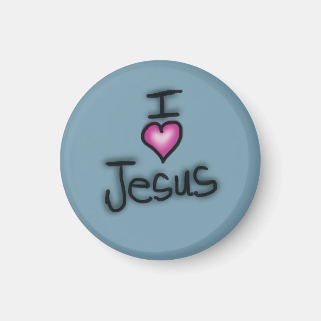 Jag älskar Jesus i Kärlek Jesus Magnet (Framsidan)