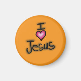 Jag älskar Jesus i Kärlek Jesus Orange Magnet