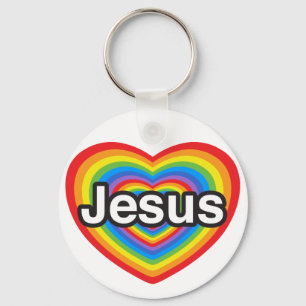 Jag älskar Jesus. Jag älskar dig Jesus. Hjärta Nyckelring