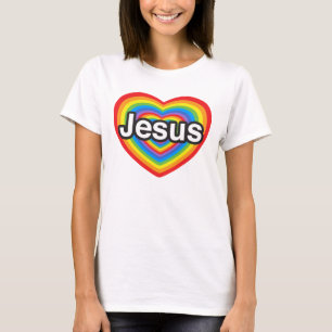 Jag älskar Jesus. Jag älskar dig Jesus. Hjärta T-shirt