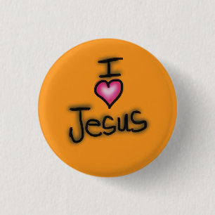 Jag älskar Jesus Jag älskar Jesus Orange Knapp