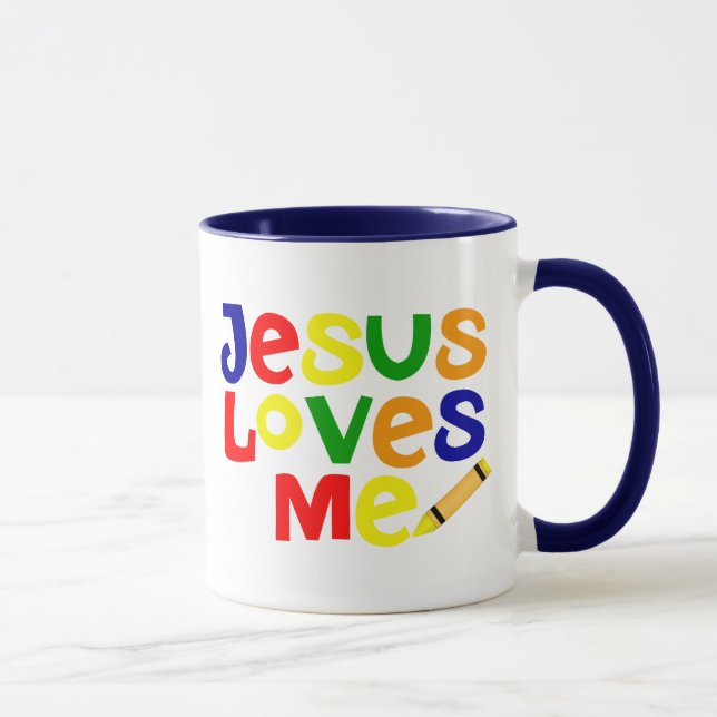 Jag älskar Jesus/Jesus älskar mig kaffemuggen Mugg (Höger)