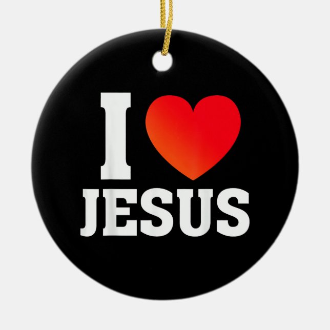 Jag älskar Jesus Julgransprydnad Keramik (Framsidan)