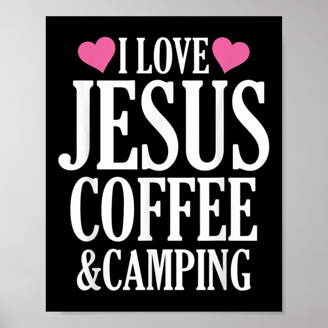 Jag älskar Jesus kaffe och camping  Poster (Framsidan)