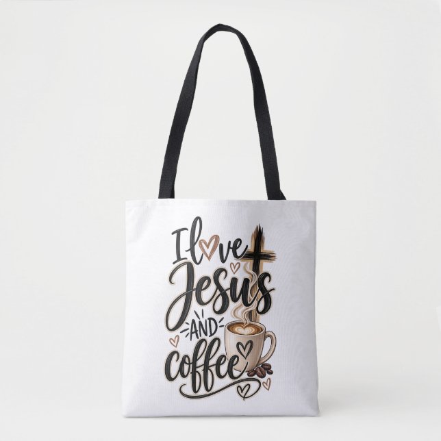 Jag älskar Jesus & kaffe Tygkasse (Framsida)