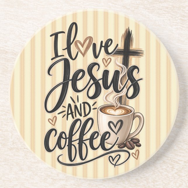 Jag älskar Jesus & kaffe Underlägg (Framsidan)