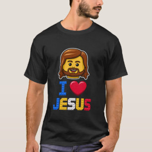 Jag älskar Jesus Mästerbyggaren Bygger Tegelstenar T Shirt