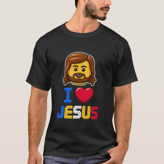 Jag älskar Jesus Mästerbyggaren Bygger Tegelstenar T Shirt