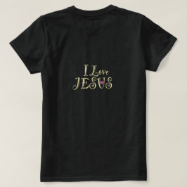 Jag älskar Jesus med rosa hjärta T Shirt