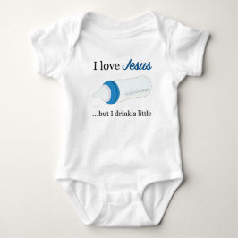 Jag älskar Jesus, men jag dricker a lite. (Blått) T-shirt