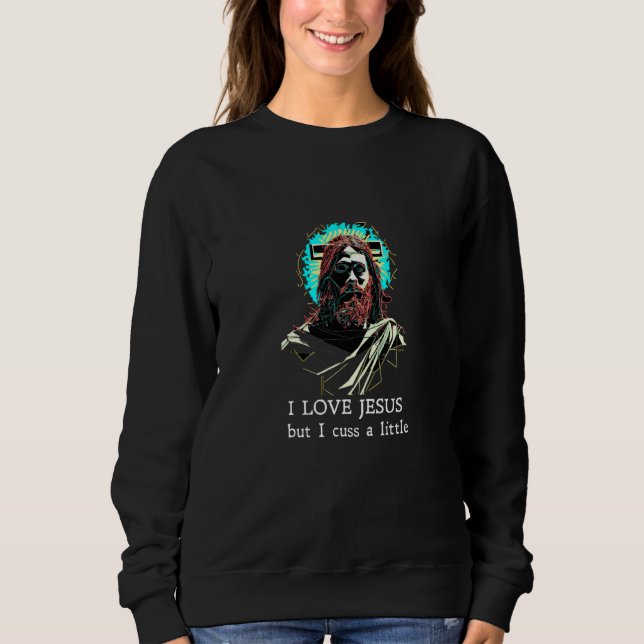 Jag älskar Jesus men jag svär lite T Shirt (Framsida)