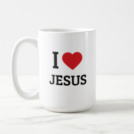 Jag älskar Jesus - minimalistisk kristen trosgåva Kaffemugg