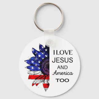 Jag älskar Jesus och Amerika också Nyckelring