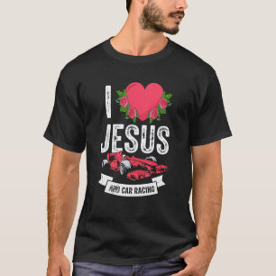 Jag älskar Jesus och billopp Race Crew Gud Kristna T Shirt