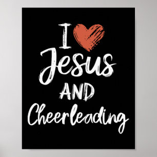 Jag älskar Jesus och Cheerleading Kristna religiös Poster