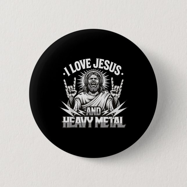 Jag älskar Jesus och heavy metal 2  Knapp (Framsida)