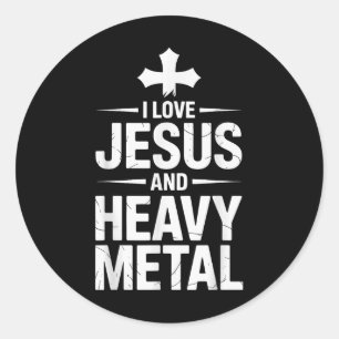 Jag älskar Jesus och heavy metal _8  Runt Klistermärke
